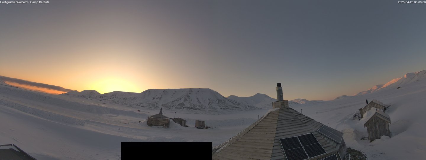 time-lapse frame, Hurtigruten Svalbard - Camp Barentz webcam