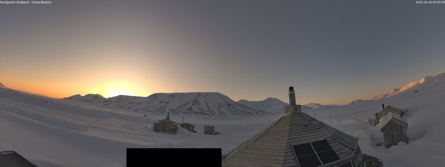 time-lapse frame, Hurtigruten Svalbard - Camp Barentz webcam