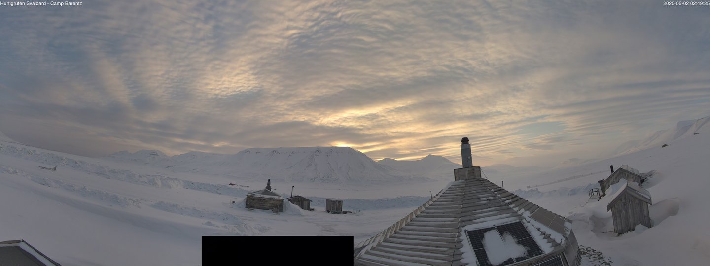 time-lapse frame, Hurtigruten Svalbard - Camp Barentz webcam
