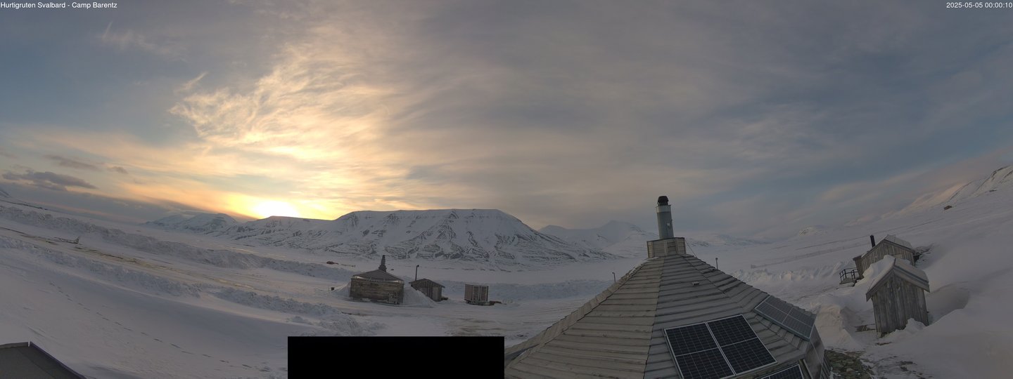 time-lapse frame, Hurtigruten Svalbard - Camp Barentz webcam
