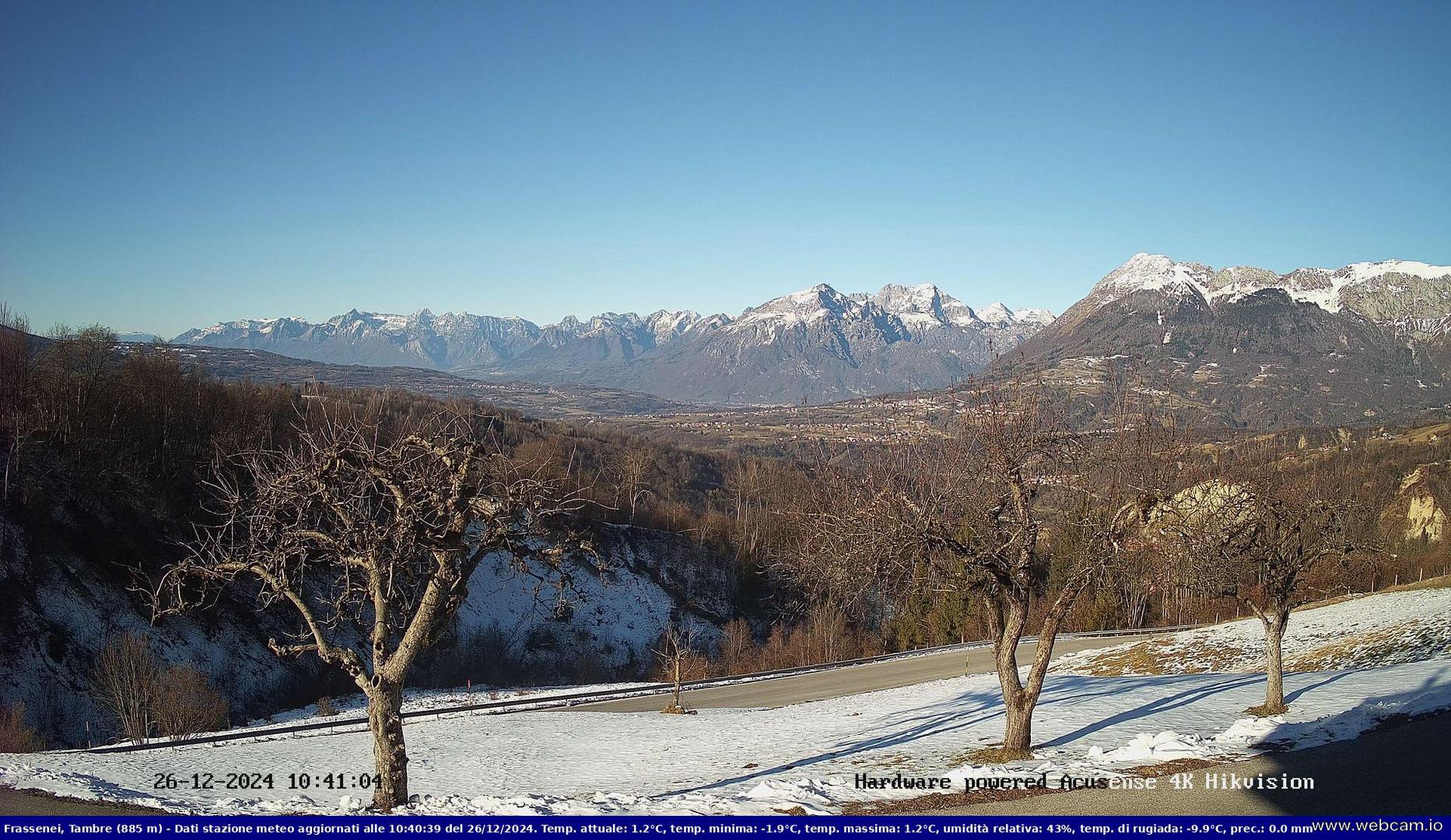 time-lapse frame, Webcam Tambre - Fraz. Frassinei (BL) webcam